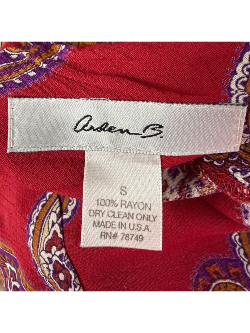 Vintage Arden B Y2K Coquette Paisley Slip Dress Red Purple Small - Picture 2 of 14